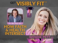 Photo of Wendie Pett and Dr. Ben Rall with the Visibly Fit™ Podcast logo