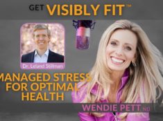 Photo of Wendie Pett and Dr. Leland Stillman with the Visibly Fit™ Podcast logo