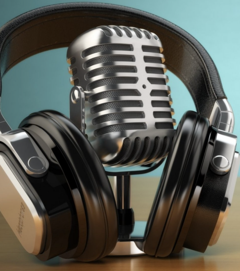 A headset a microphone to represent The Visibly Fit Podcast with Wendie Pett